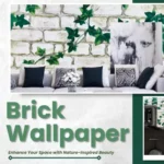 ITMADSITES White Brick with Leaves Wall Papers - Trusted Premium Vinyl Brick Wallpaper for Stunning Home Decor (45 x 500 cm)