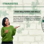 ITMADSITES White Brick with Leaves Wall Papers - Trusted Premium Vinyl Brick Wallpaper for Stunning Home Decor (45 x 500 cm) - Image 3