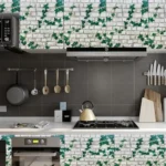 ITMADSITES White Brick with Leaves Wall Papers - Trusted Premium Vinyl Brick Wallpaper for Stunning Home Decor (45 x 500 cm) - Image 4