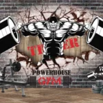print on demand 3D customized gym wallpaper - 02