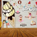 print on demand 3D customized wallpaper design for shop, restaurant, Hotel -10