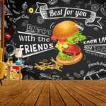 print on demand 3D customized wallpaper design for shop, restaurant, Hotel - 08