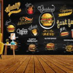 print on demand 3D customized wallpaper design for shop, restaurant, Hotel - 09